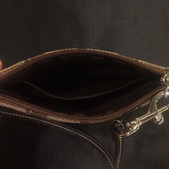 Coach signature stripe small wristlet khaki brown - Picture 2 of 8